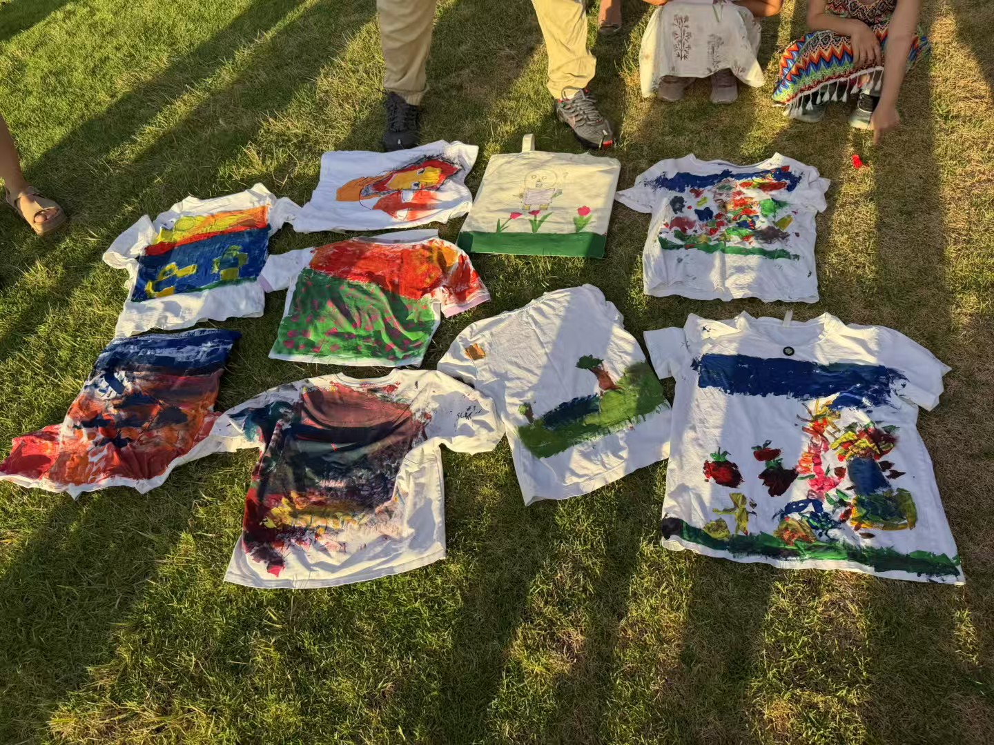 Children's wearable art created during a community arts activity
